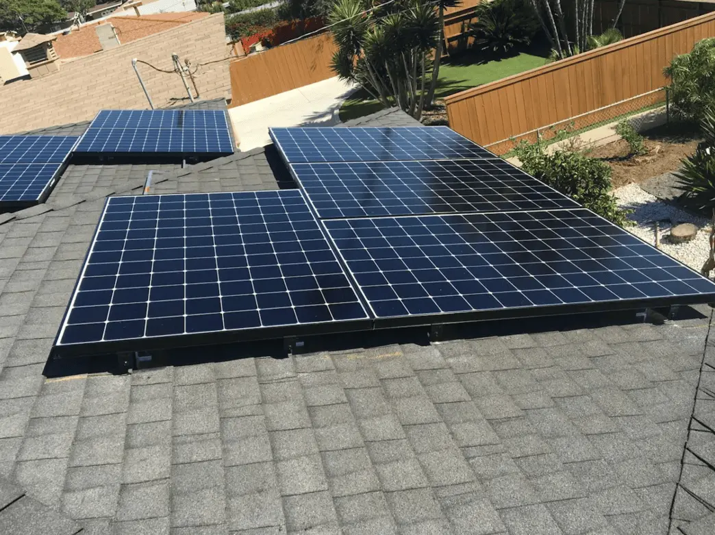 Solar panels installed on a San Diego residential roof
